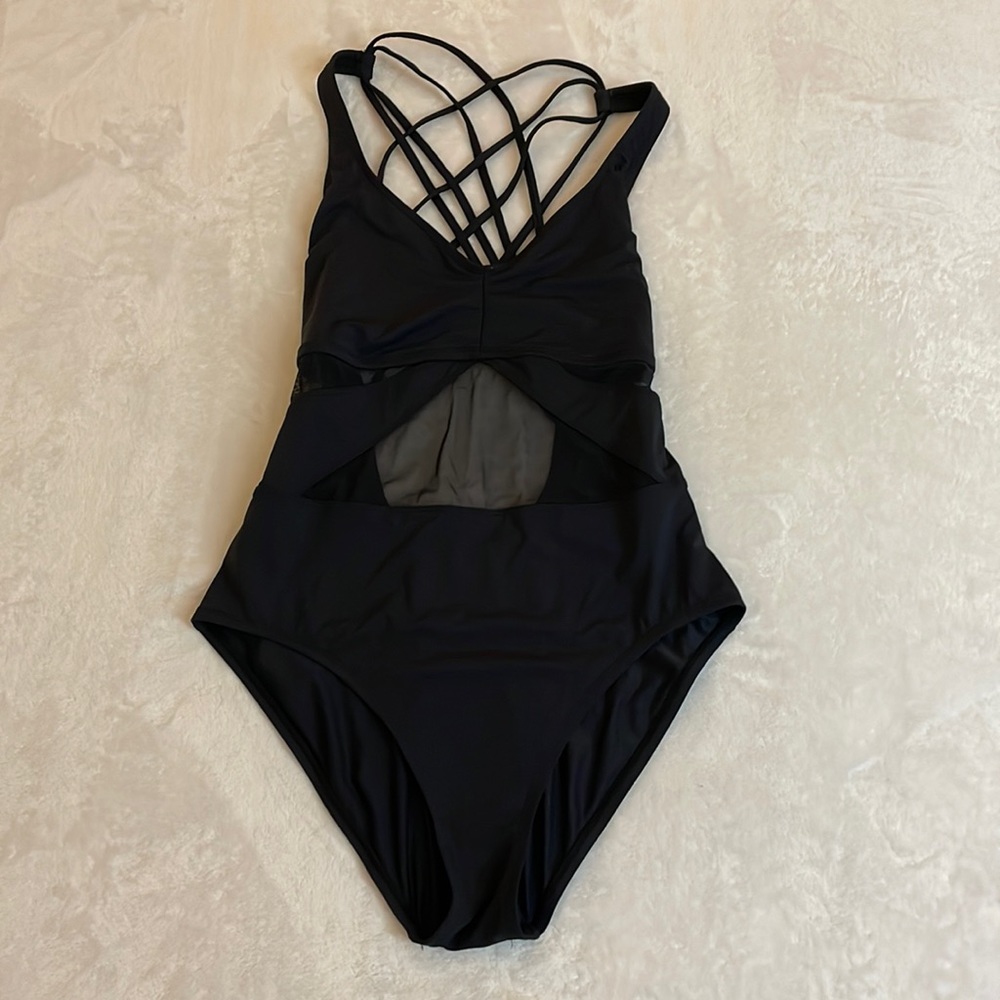 Waist Control Black One Piece Bathing Suit